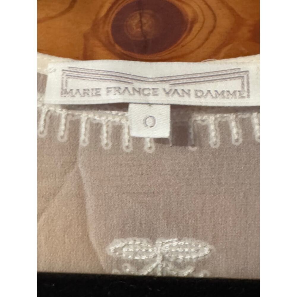 Marie France Van Damme Silk Embellished Tunic Old Money Resort Designer - Picture 5 of 10